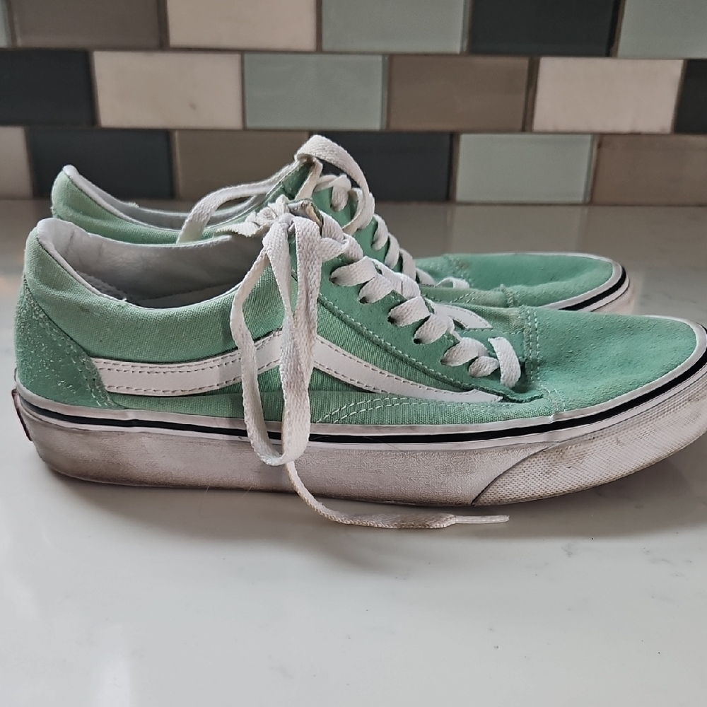 Vans Women's Mint Green Canvas Sneakers
